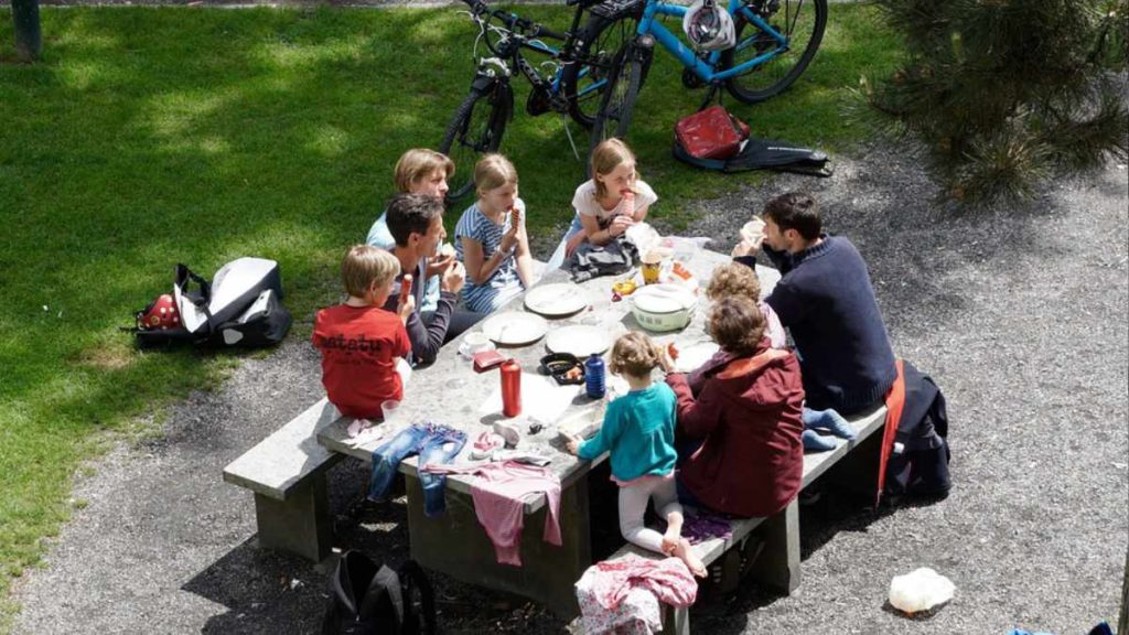 family having a picnic