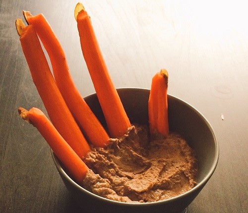 carrots in a bow looking like fingers